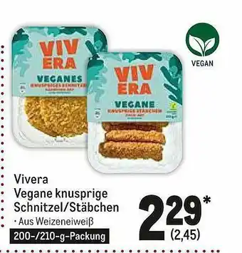 METRO Vivera Vegane Knusprige Schnitzel Oder Stäbchen Angebot