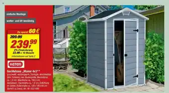 toom Baumarkt Keter Gerätehaus „manor 4x3” Angebot