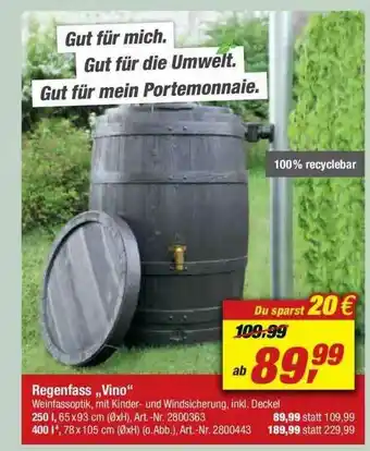 toom Baumarkt Regenfass „vino” Angebot