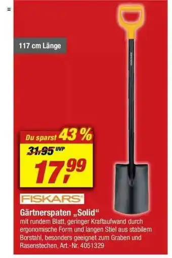 toom Baumarkt Fiskars Gärtnerspaten „solid” Angebot