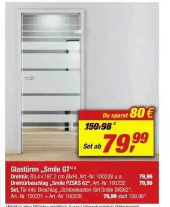 toom Baumarkt Glastüren „smile GT” Angebot