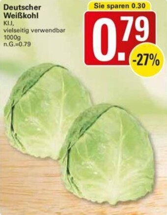 WEZ Deutscher Weißkohl 1000 g Angebot