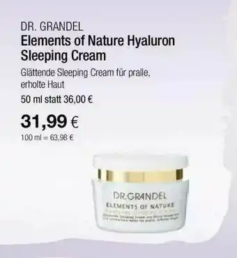 Vitalia Dr Grandel Elements Of Nature Hyaluron Sleeping Cream Angebot