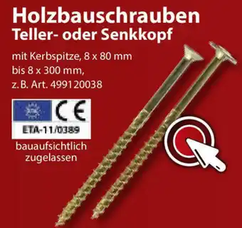 Sonderpreis Baumarkt Holzbauschrauben Teller oder Senkkopf Angebot