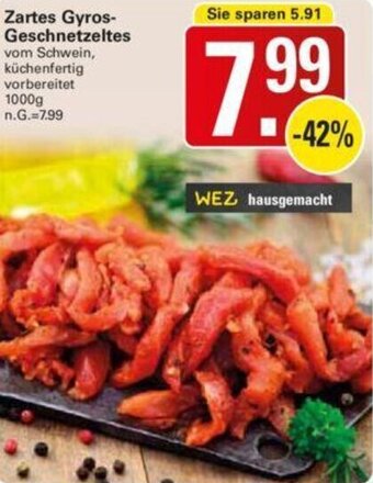 WEZ Zartes Gyros-Geschnetzeltes 1000 g Angebot