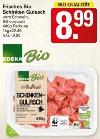 WEZ EDEKA Bio Frisches Bio Schinken Gulasch 400 g Packung Angebot
