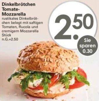 WEZ Dinkelbrötchen Tomate Mozzarella Angebot