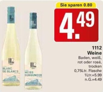 WEZ 1112 Weine 0,75Ltr. Flasche Angebot