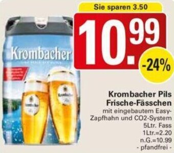 WEZ Krombacher Pils Frische-Fässchen 5Ltr. Fass Angebot