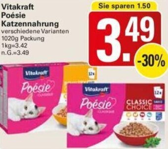 WEZ Vitakraft Poésie Katzennahrung 1020g Packung Angebot