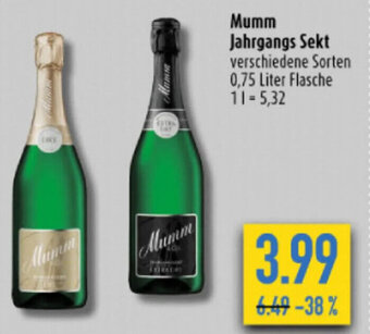 diska Mumm Jahrgangs Sekt 750ml Angebot