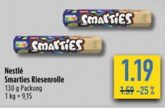 diska Nestlé Smarties Riesenrolle 130 g Angebot