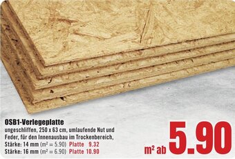 B1 Discount Baumarkt OSB1-Verlegeplatte Angebot