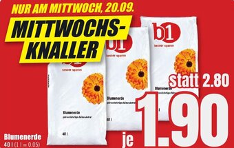 B1 Discount Baumarkt b1 Blumenerde 40 L Angebot