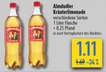 diska Almdudler Kräuterlimonade 1L Angebot