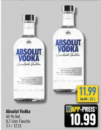 diska Absolut Vodka 40% Vol.700ml Angebot