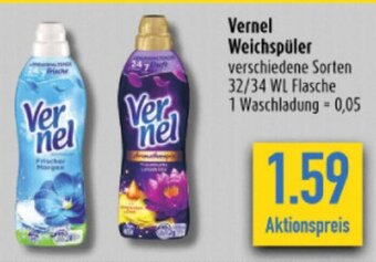 diska Vernel Weichspüler verschiedene Sorten 32/34 WL Flasche Angebot