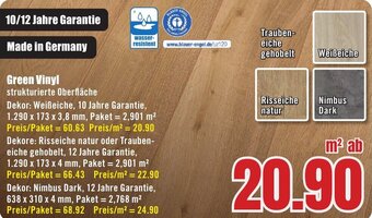 B1 Discount Baumarkt Green Vinyl Angebot