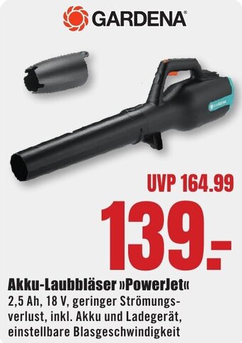 B1 Discount Baumarkt GARDENA Akku-Laubbläser PowerJet Angebot