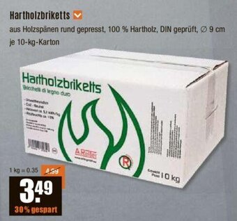 V Baumarkt Hartholzbriketts 10kg Angebot