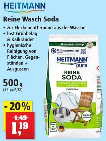 Thomas Philipps HEITMANN Reine Wasch Soda 500 g Angebot