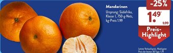 Aldi Süd Mandarinen 750-g-Netz Angebot