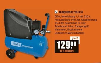 V Baumarkt Güde Kompressor 220/8/24 Angebot