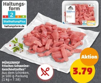 PENNY MÜHLENHOF Frisches Schweine-Geschnetzeltes 500 g Packung Angebot