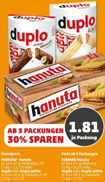 PENNY FERRERO Hanuta 10 x 22-g Packung Angebot