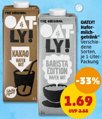 PENNY OATLY! Hafermilchgetränk 1-Liter Packung Angebot