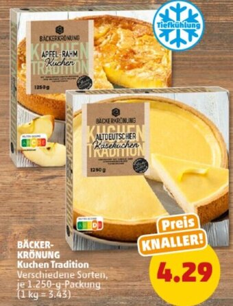 PENNY BÄCKERKRÖNUNG Kuchen Tradition 1.250 g Packung Angebot