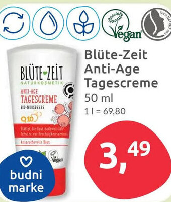 Budni BLÜTE-ZEIT Anti-Age Tagescreme 50 ml Angebot