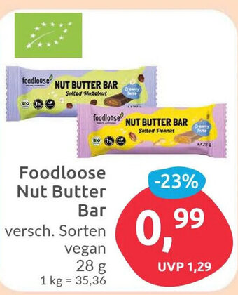 Budni Foodloose Nut Butter Bar 28g Angebot