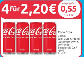 Budni Coca Cola 330ml Angebot