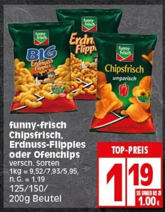 Elli Markt funny-frisch Chipsfrisch, Erdnuss-Flippies oder Ofenchips 125/150/200g Angebot