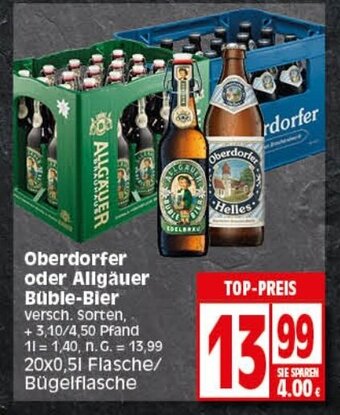 Elli Markt Oberdorfer oder Allgäuer Buble-Bier 20*500ml Angebot