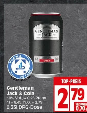 Elli Markt Gentleman Jack & Cola 10% Vol., 330ml Angebot
