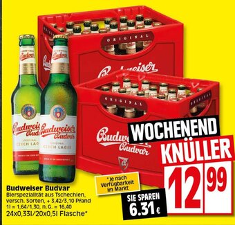 Elli Markt Budweiser Budvar 24*330/20*500ml Angebot