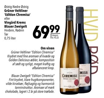 CITTI Markt Grüner Veltliner 'Edition Chremisa' eller Vingård Krems Blauer Zweigelt 0,75 liter Angebot