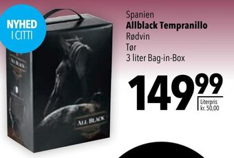 CITTI Markt Allblack Tempranillo Rødvin Tør 3 liter Bag-in-Box Angebot