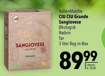 CITTI Markt CIU CIU Grande Sangiovese 3 liter Bag-in-Box Angebot