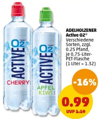 PENNY ADELHOLZENER Active 02, 0,75-Liter PET Flasche Angebot