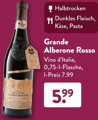 Aldi Süd Grande Alberone Rosso 0,75 L Flasche Angebot