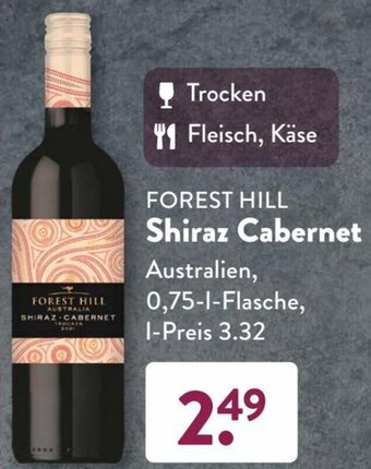 Aldi Süd FOREST HILL Shiraz Cabernet 0,75 L Flasche Angebot