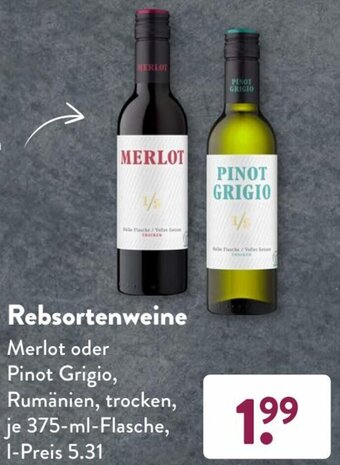 Aldi Süd Rebsortenweine 375 ml Flasche Angebot