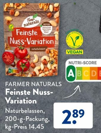 Aldi Süd FARMER NATURALS Feinste Nuss Variation 200 g Packung Angebot