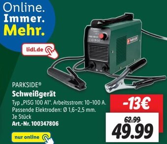 Lidl PARKSIDE Schweißgerät PISG 100 A1 Angebot