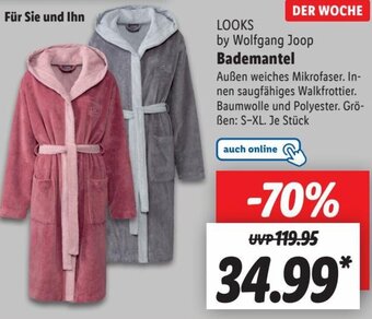 Lidl LOOKS by Wolfgang Joop Bademantel Angebot