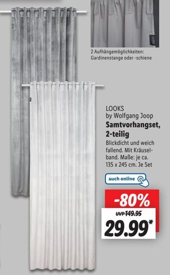 Lidl LOOKS by Wolfgang Joop Samtvorhangset, 2-teilig Angebot