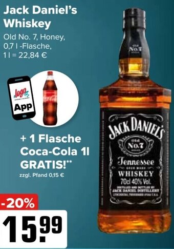 Logo Getränkemarkt Jack Daniel's Whiskey 0,7 L Flasche Angebot